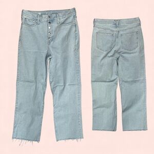 J. Crew Women Sz 30 Jeans Full length Slim Wide Leg Light Blue Wash EUC #BZ751